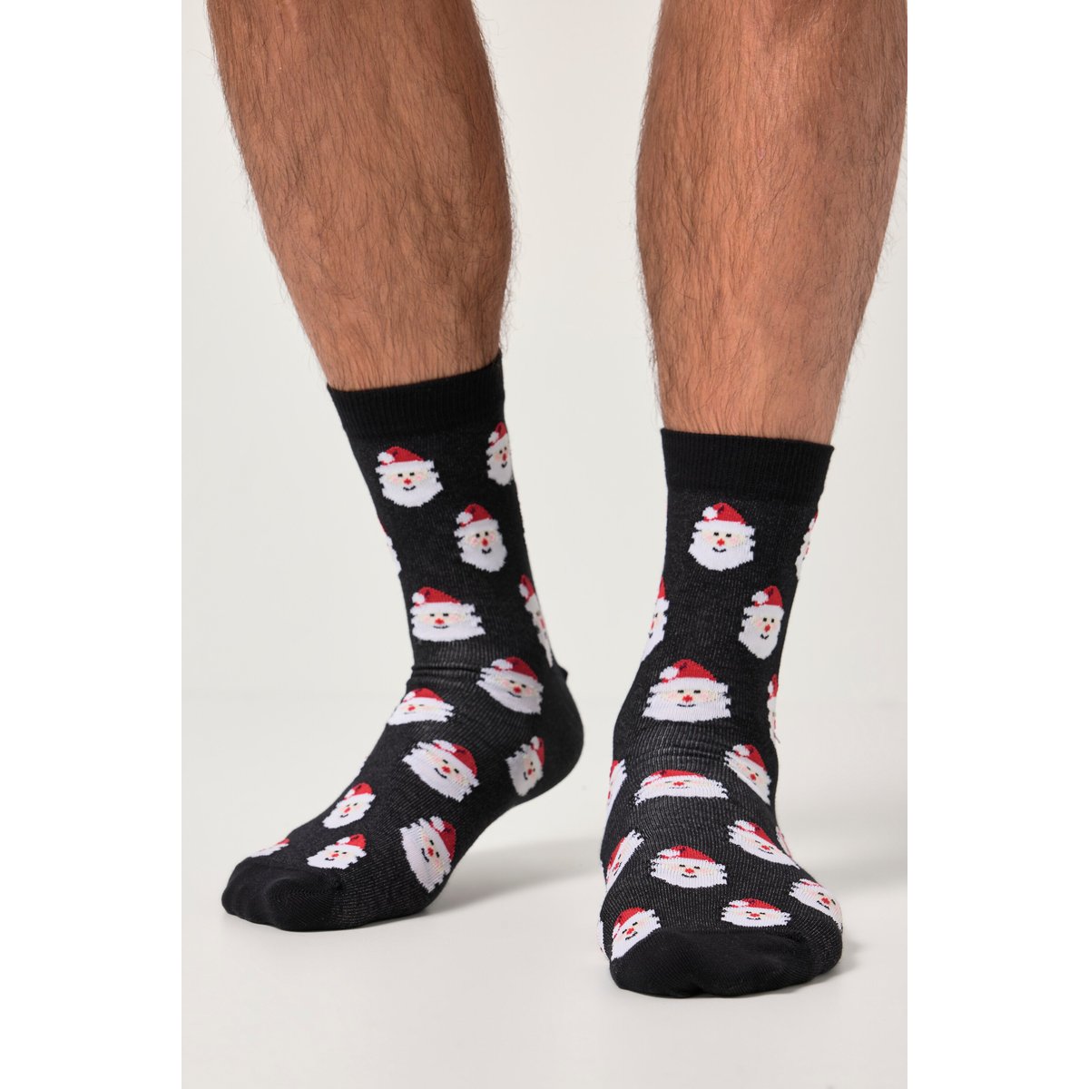 Chaussettes de Noël, motif Père Noël noir, JP1880