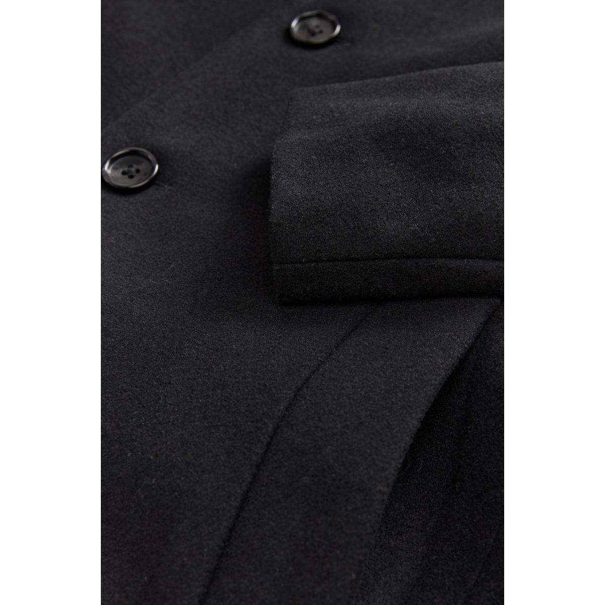 Pardessus à capuche en laine epsom noir, NEXT