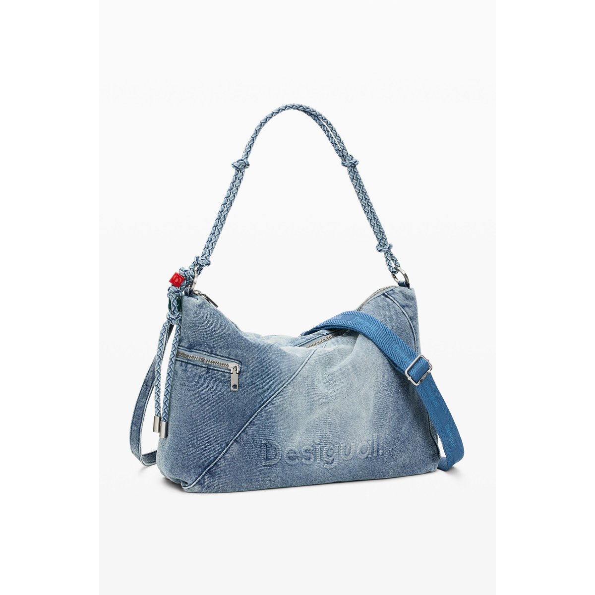 Grand sac charms denim bleu, DESIGUAL