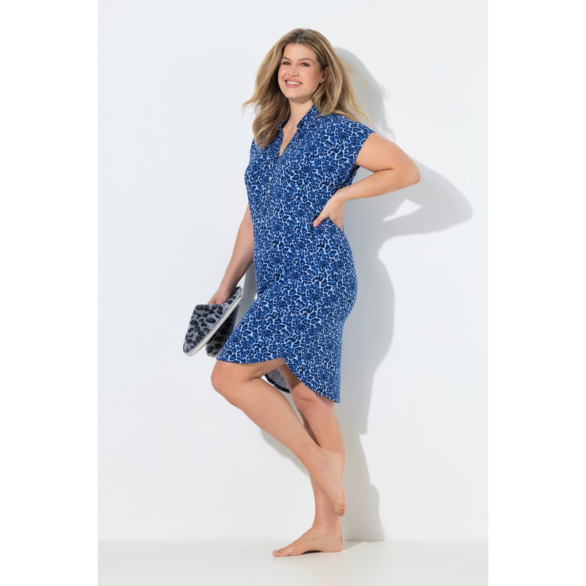 Chemise de nuit motif léopard bleu nuit, ULLA POPKEN