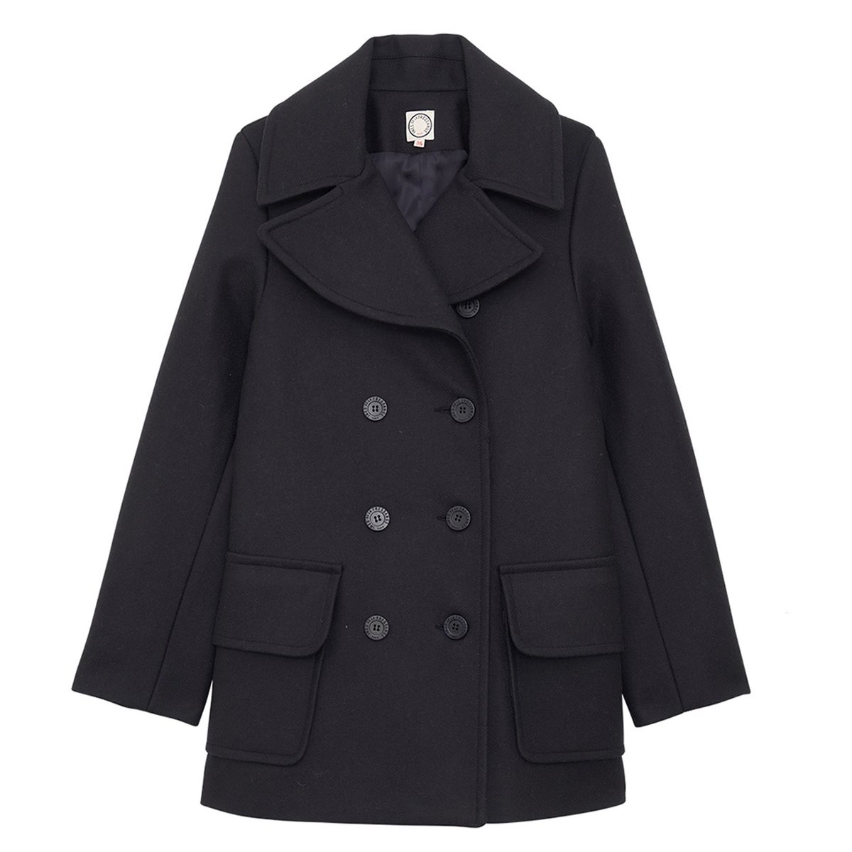Caban S?�raphine lainage bleu fonc?� ?� chevrons bleu marine, INES DE LA FRESSANGE PARIS