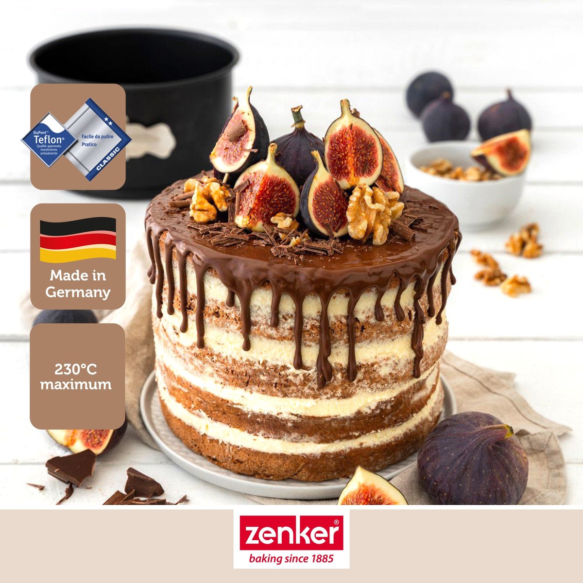 Lot de 2 moules à panettone à charnière noir, ZENKER