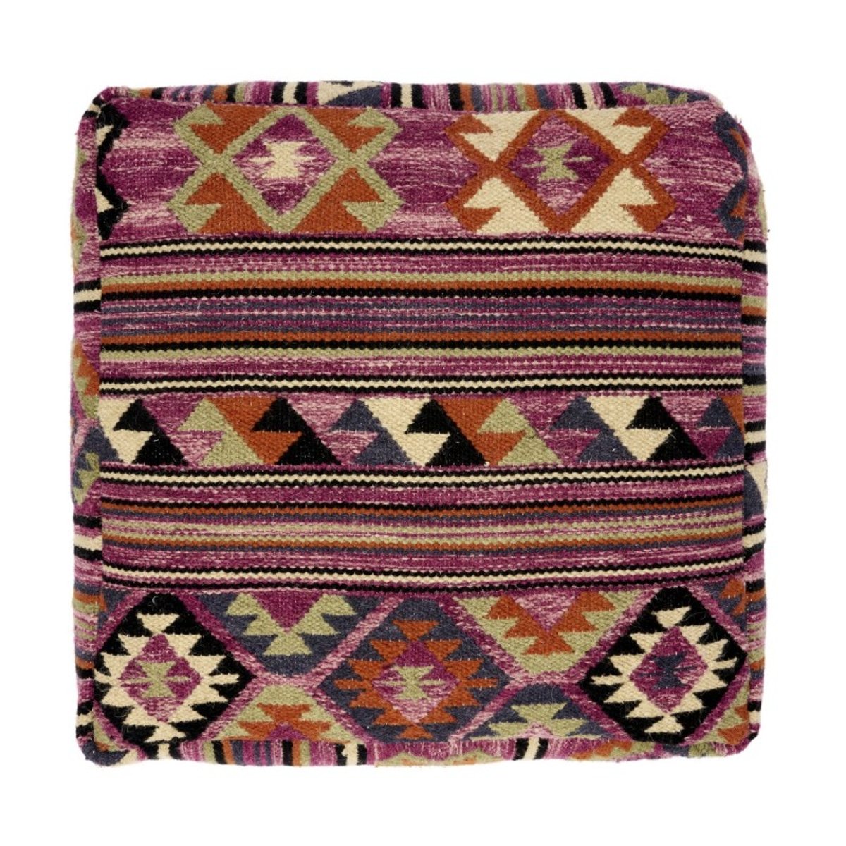 Pouf jute motif géométrique multicolore, MADAM STOLTZ