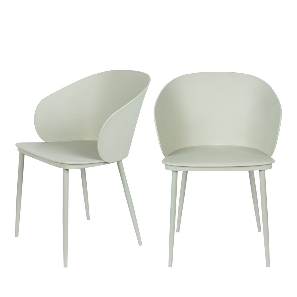Lot de 2 chaises en résine et métal- GIGI vert d'eau, DRAWER