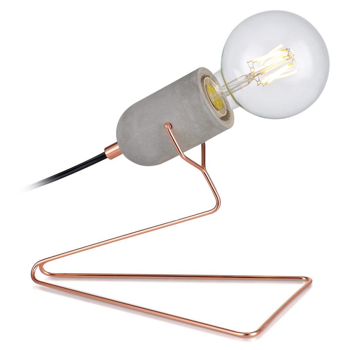 Lampe de bureau industrielle en béton et métal, Rose Doré couleur unique, TEAMSON HOME