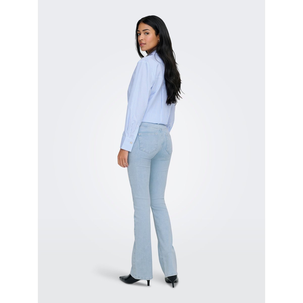 Jean Flared light blue bleached denim, ONLY