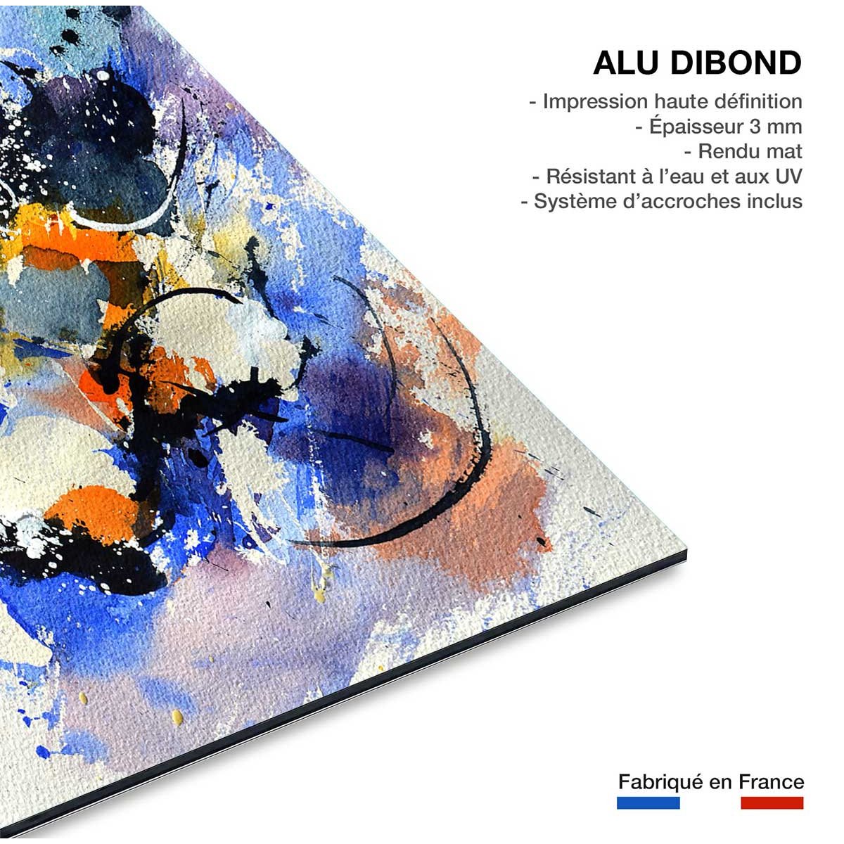 Tableau abstrait aquarelle tableau alu dibond, HEXOA