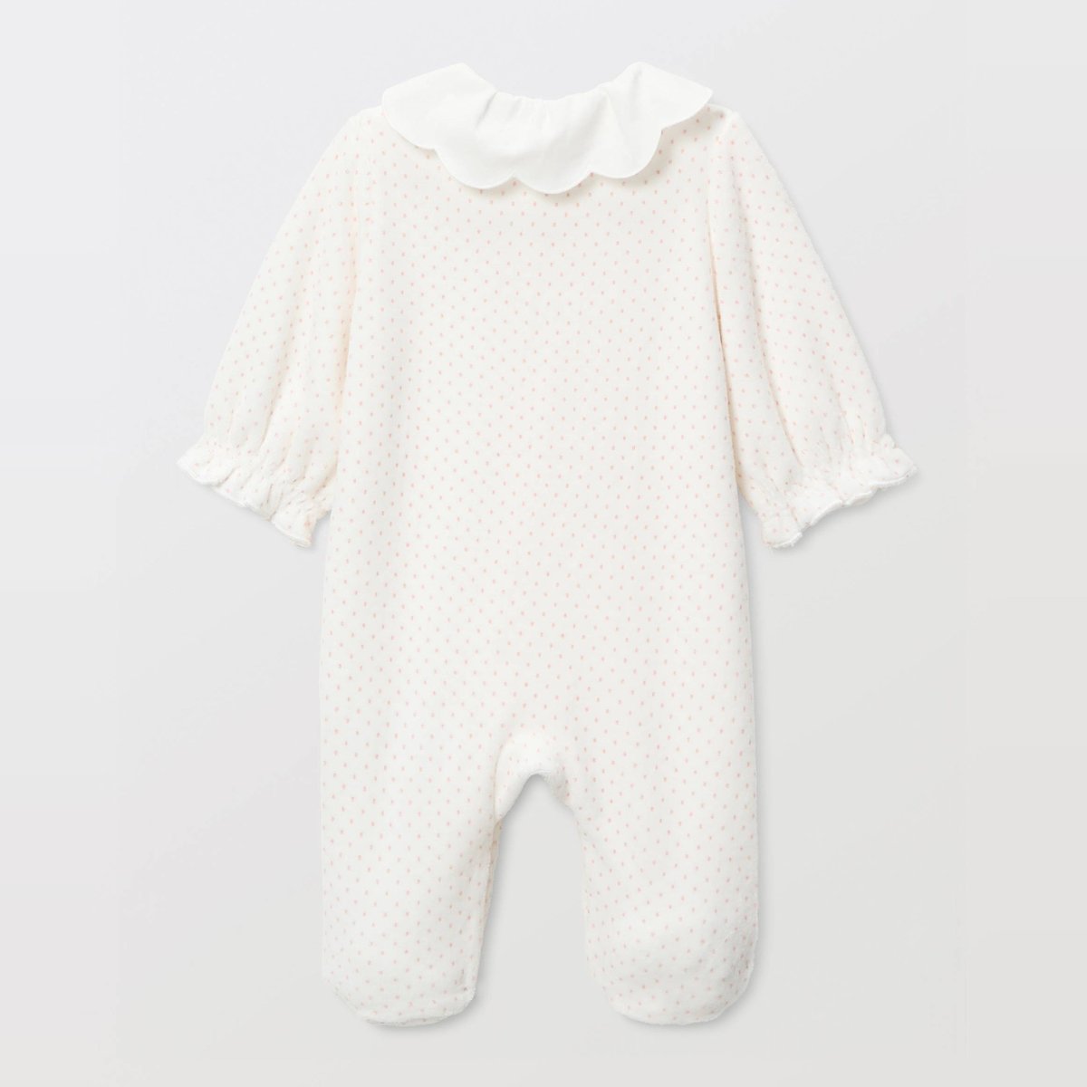 Dors-bien imprimé en velours en coton BIO GOTS ecru, BOUT'CHOU