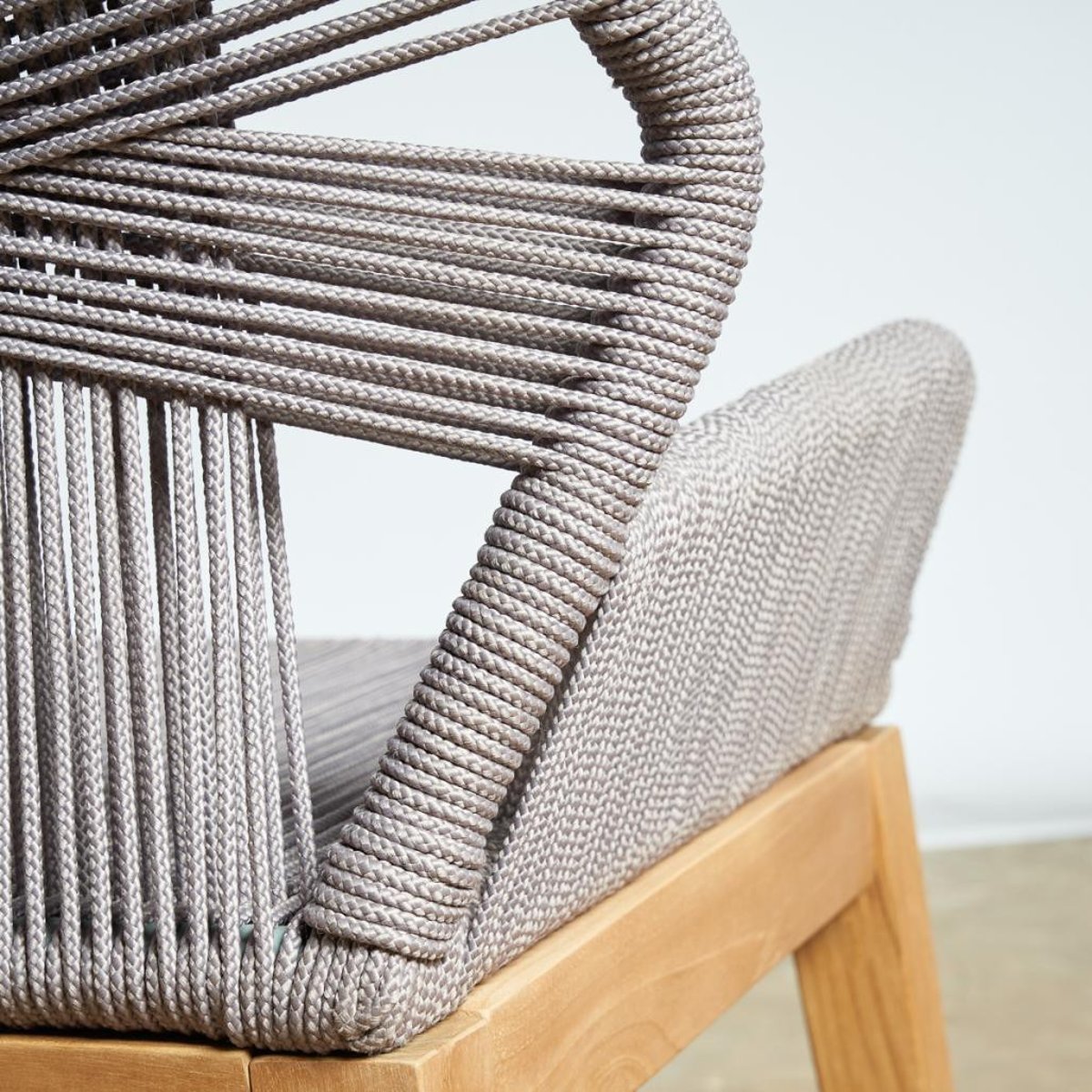 Chaise jardin en teck et corde Vera gris, WANDA COLLECTION