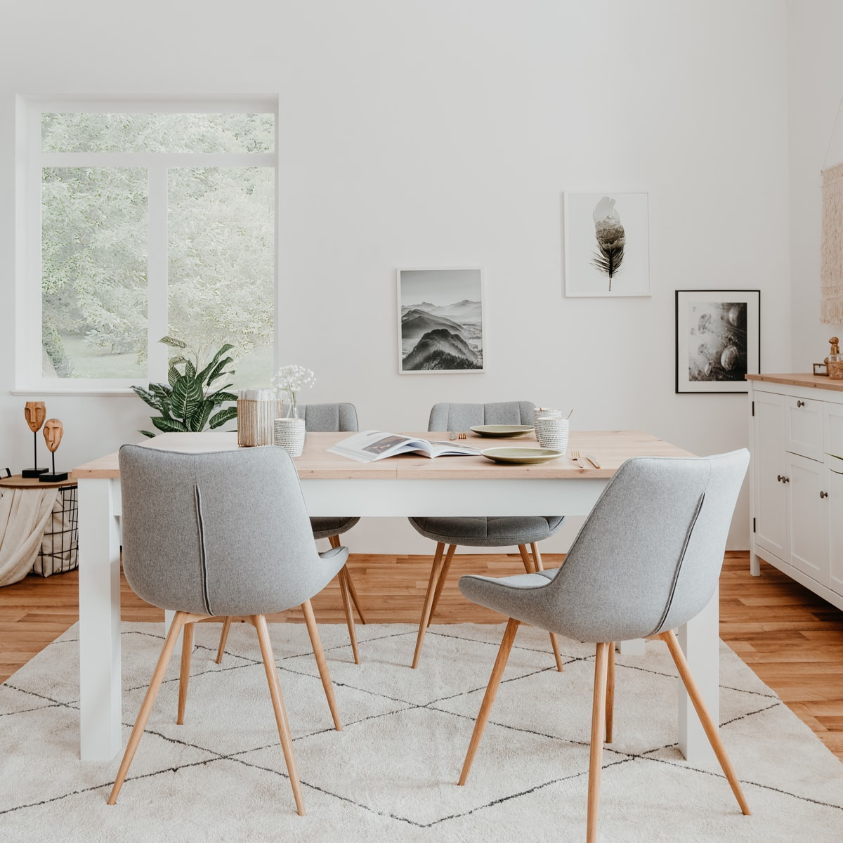 Table à manger extensible - ODENSE blanc, HOMIFAB
