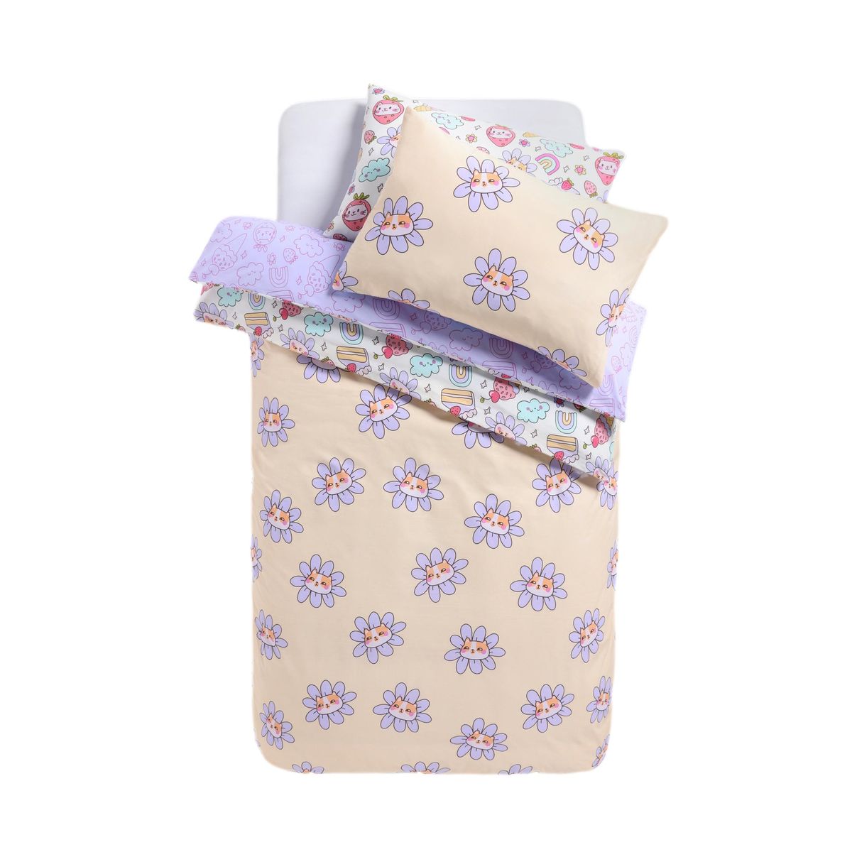 Housse de couette/taies d’oreiller, lot 2 personnage kawaii, NEXT