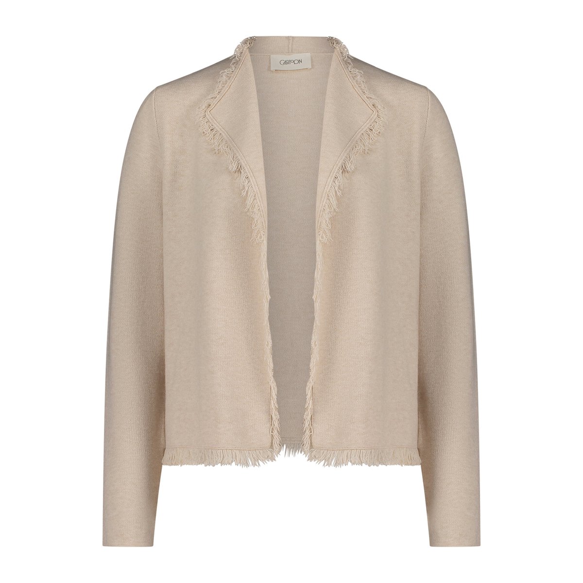 Cardigan en maille à franges beige, CARTOON