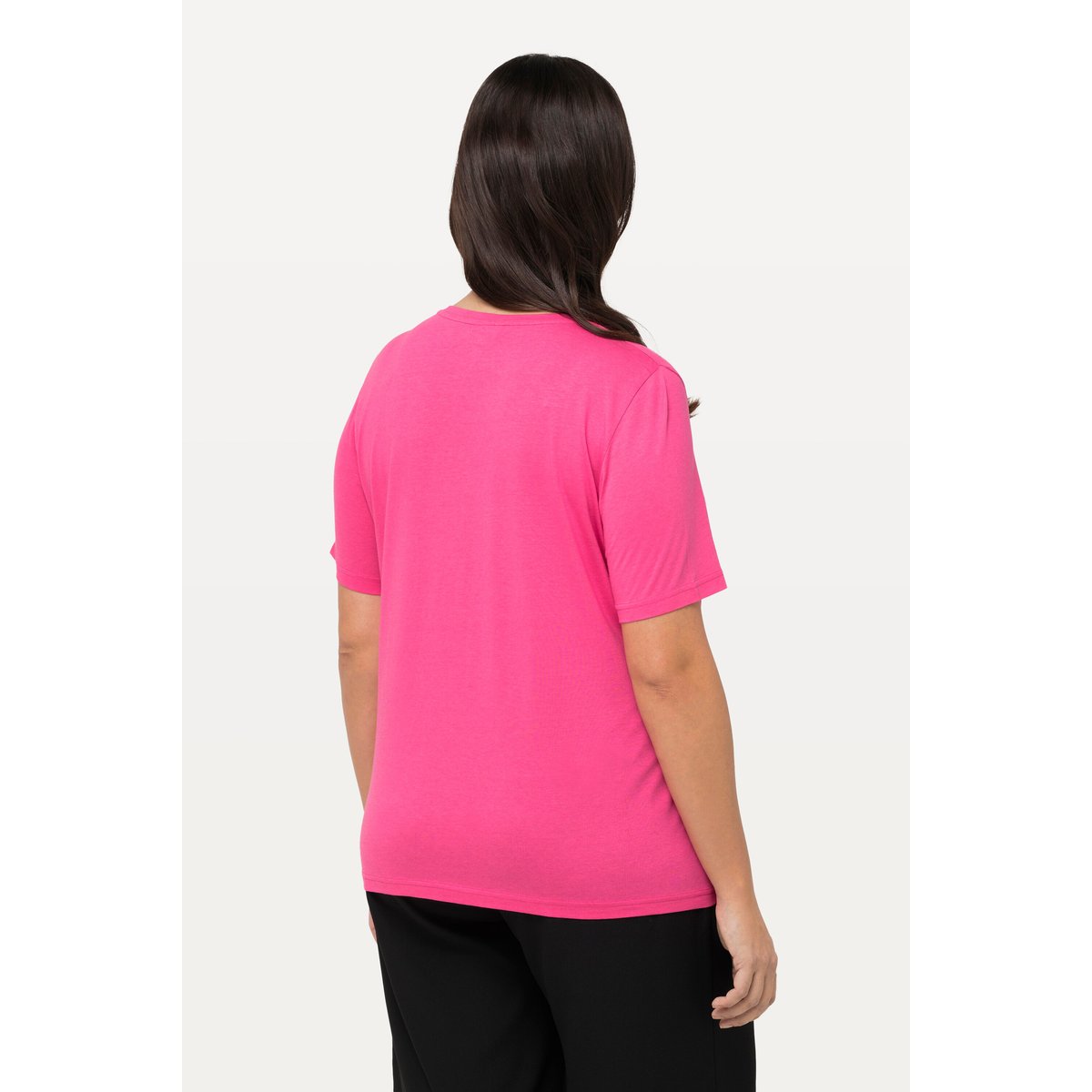 T-shirt col rond et manches courtes rojo hibisco, ULLA POPKEN