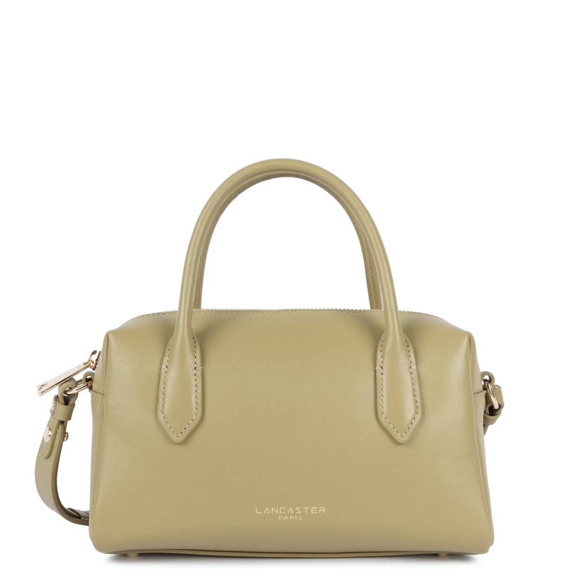 Sac trotteur zippé en cuir, DONNA CUBE bambou, LANCASTER
