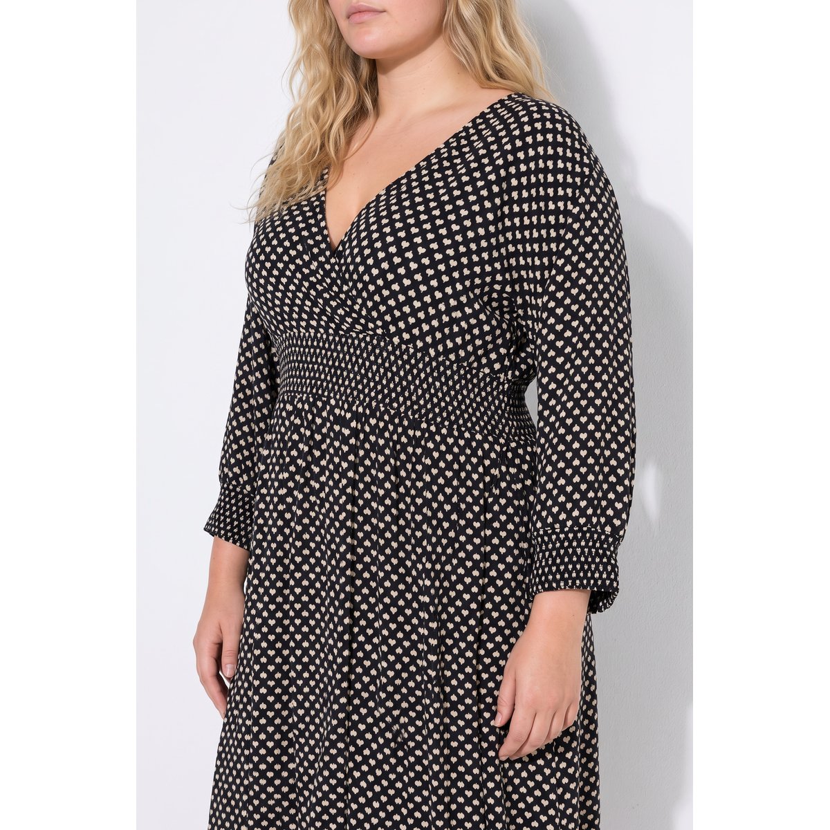 Robe, coupe confortable, taille élastiquée noir, ULLA POPKEN