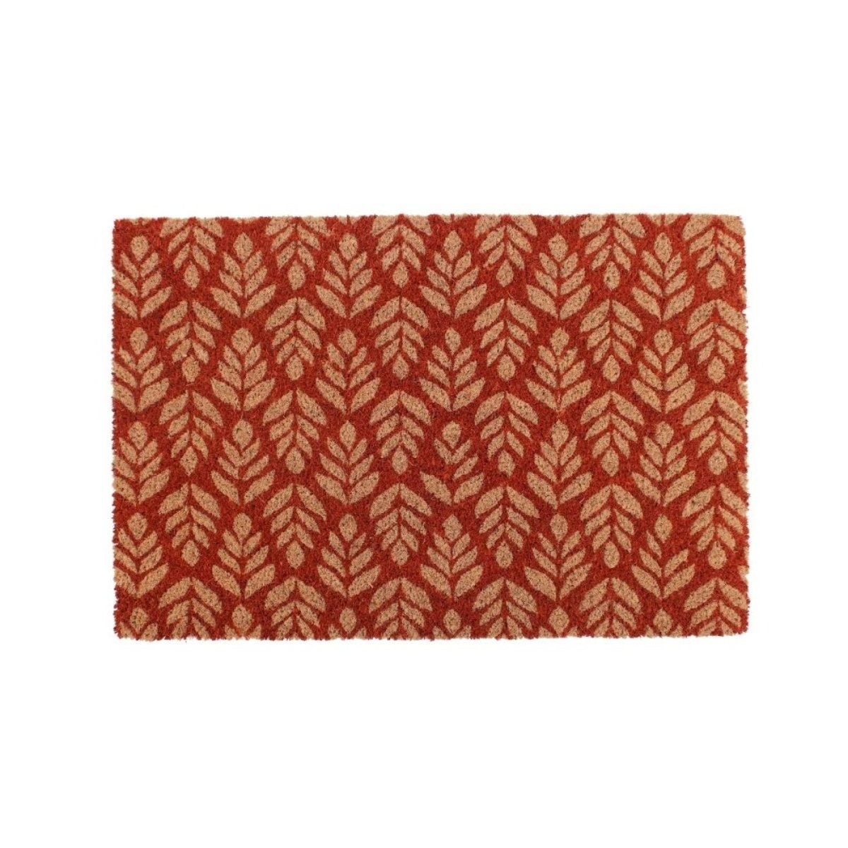 Paillasson coco imprimé zig zags 40x60cm marron, ORNAMI