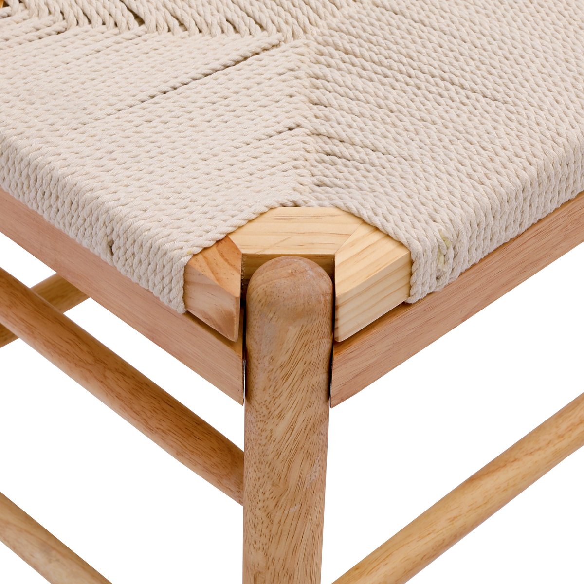 Banc avec rangement, en bois et corde, SANTA bois naturel, NORDLYS