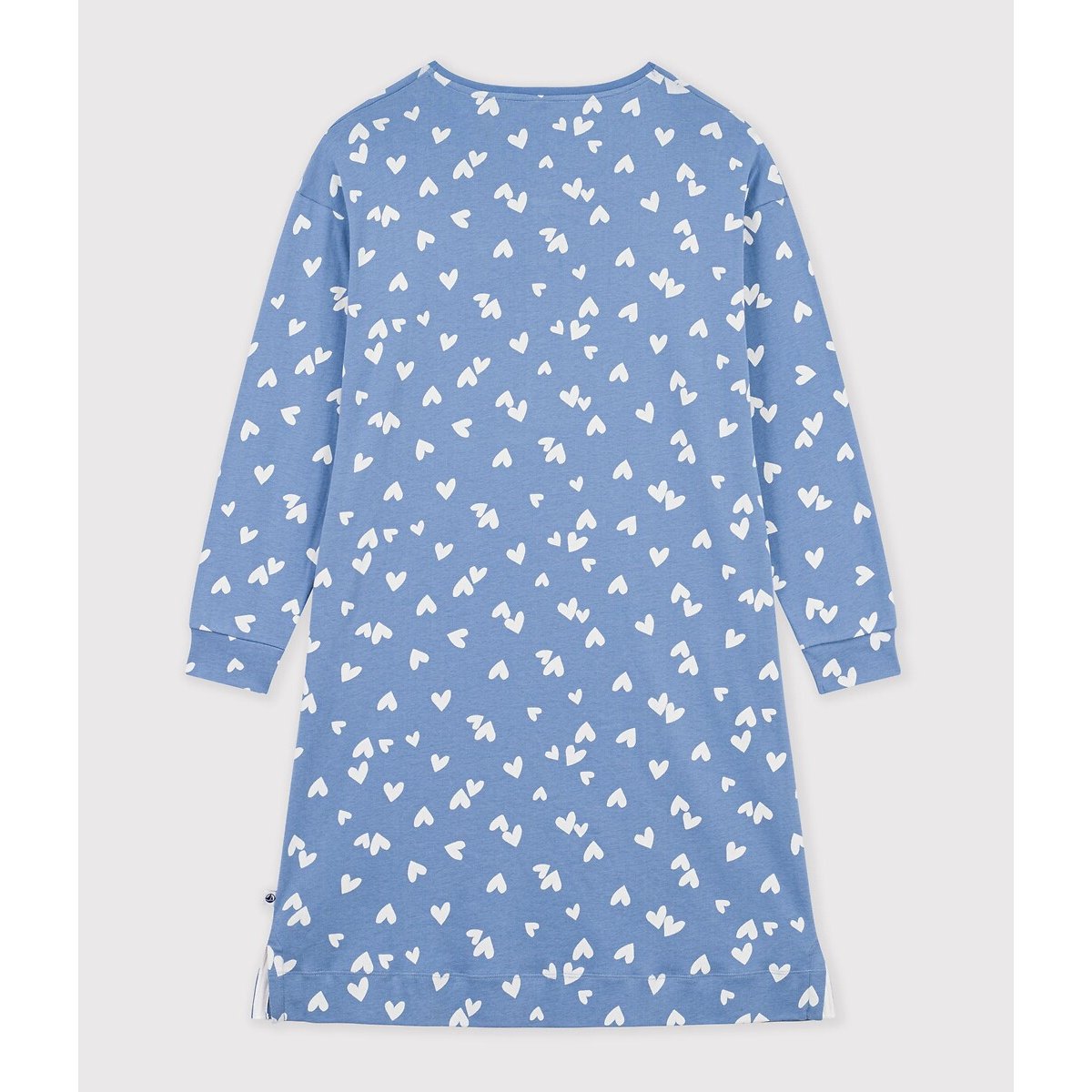 Heart Print Cotton Nightshirt blue/white, PETIT BATEAU