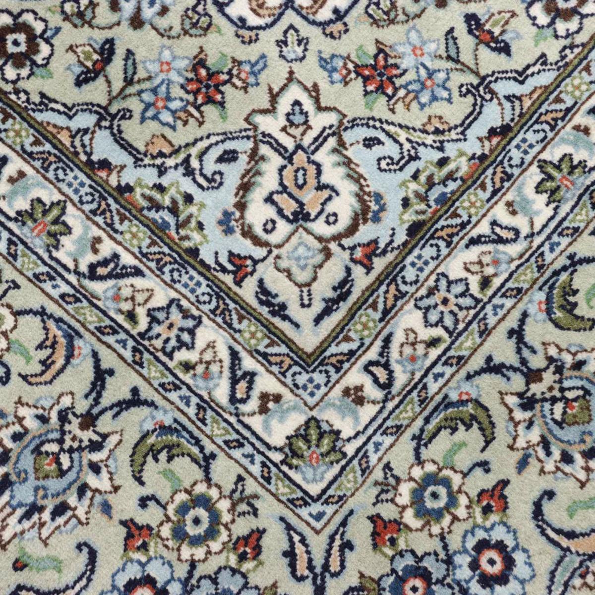 Tapis d'orient aux motifs orientaux, noué main, KASHAN 5 bleu, crème, beige, UN AMOUR DE TAPIS
