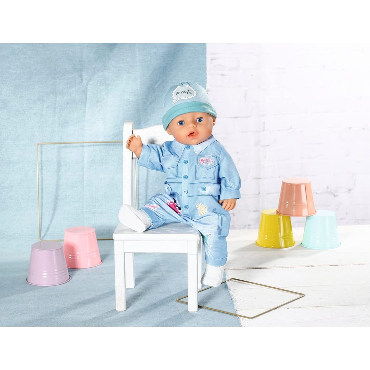 Baby born Deluxe Combinaison en jean pour poupée 43cm multicolore, ZAPF CREATION