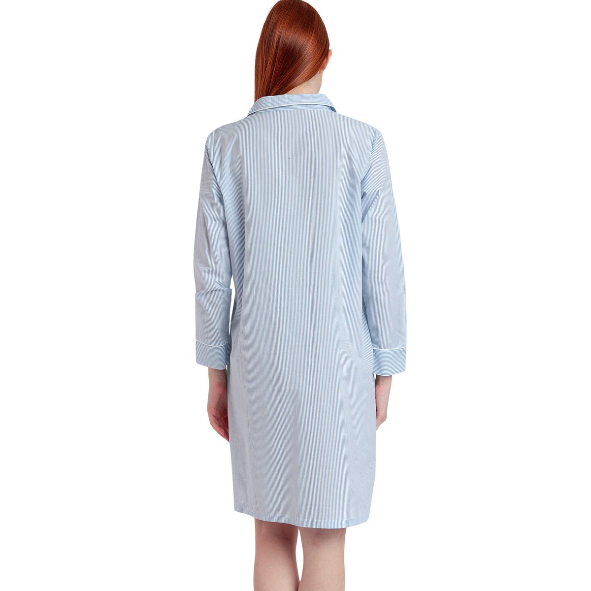Chemise de nuit manches longues Stripes Home bleu, ADMAS