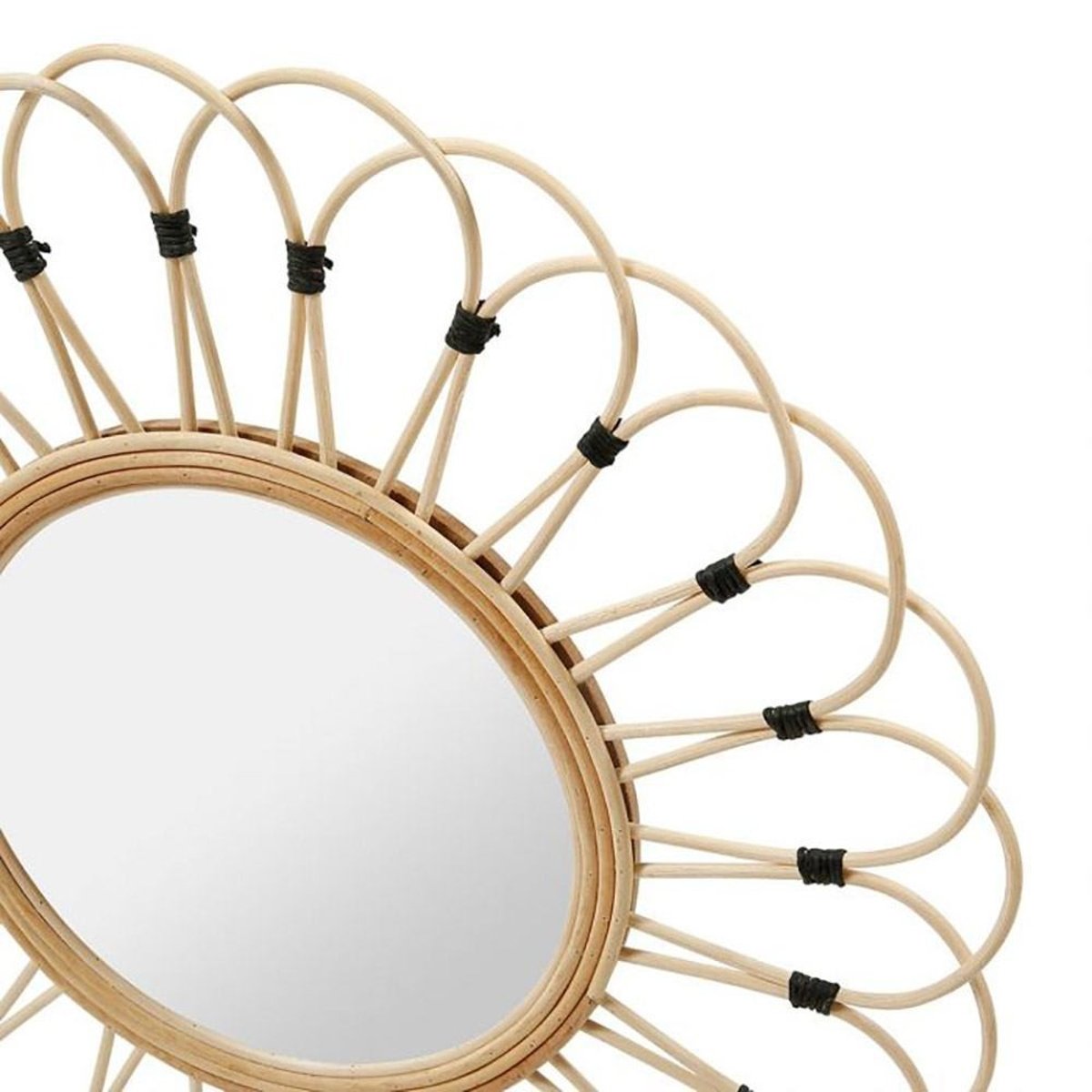Miroir rond rotin Marguerite naturel D50 beige, DECORATIE