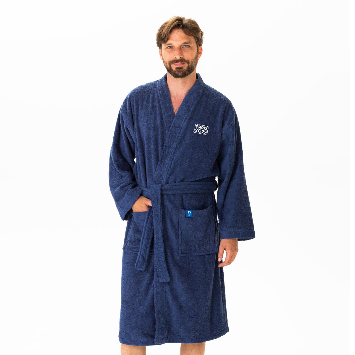 Peignoir adulte 100 coton paris saint germain ruban bleu marine Psg La Redoute