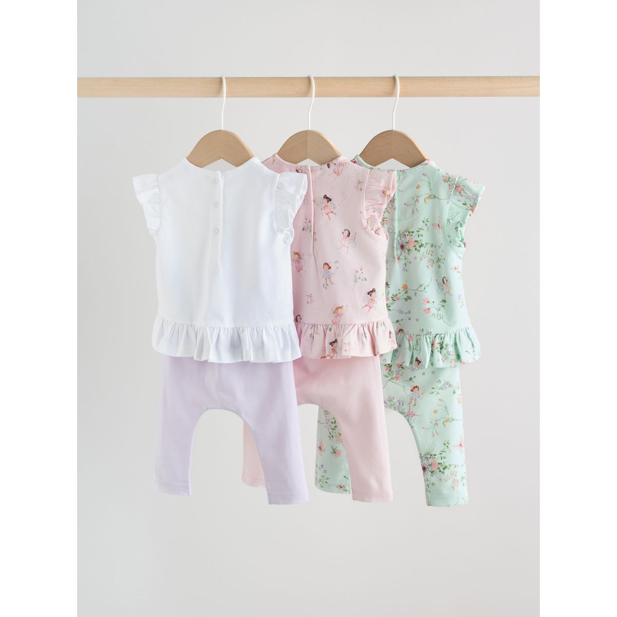 Haut manches courtes + legging bébé, 6 pièces fée rose/menthe/blanche, NEXT