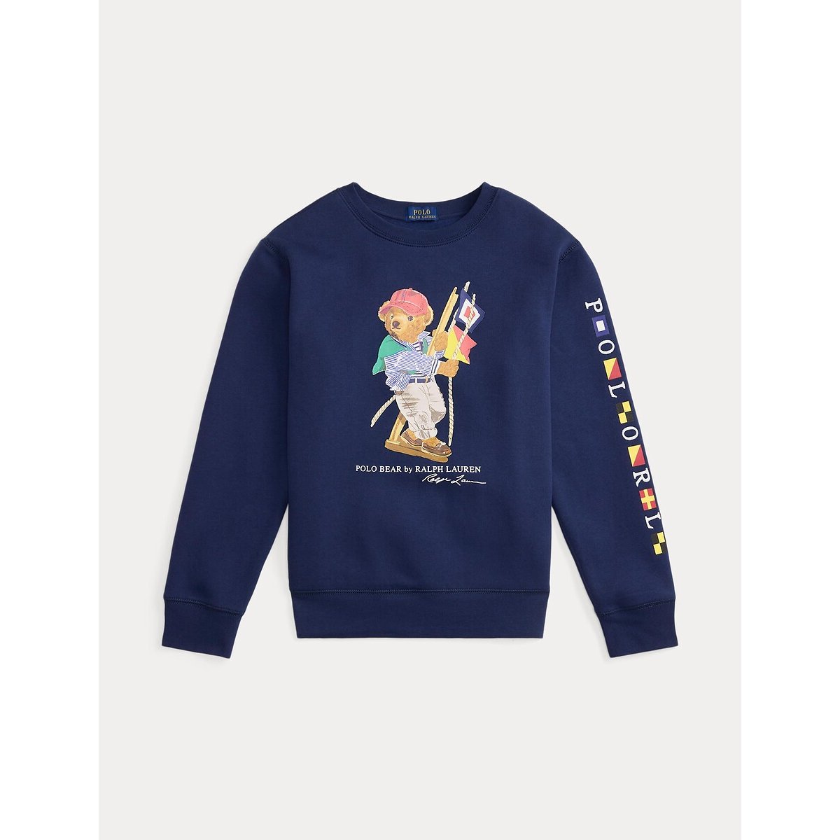 Sweat Polo Bear, à col rond, en molleton bleu marine, POLO RALPH LAUREN