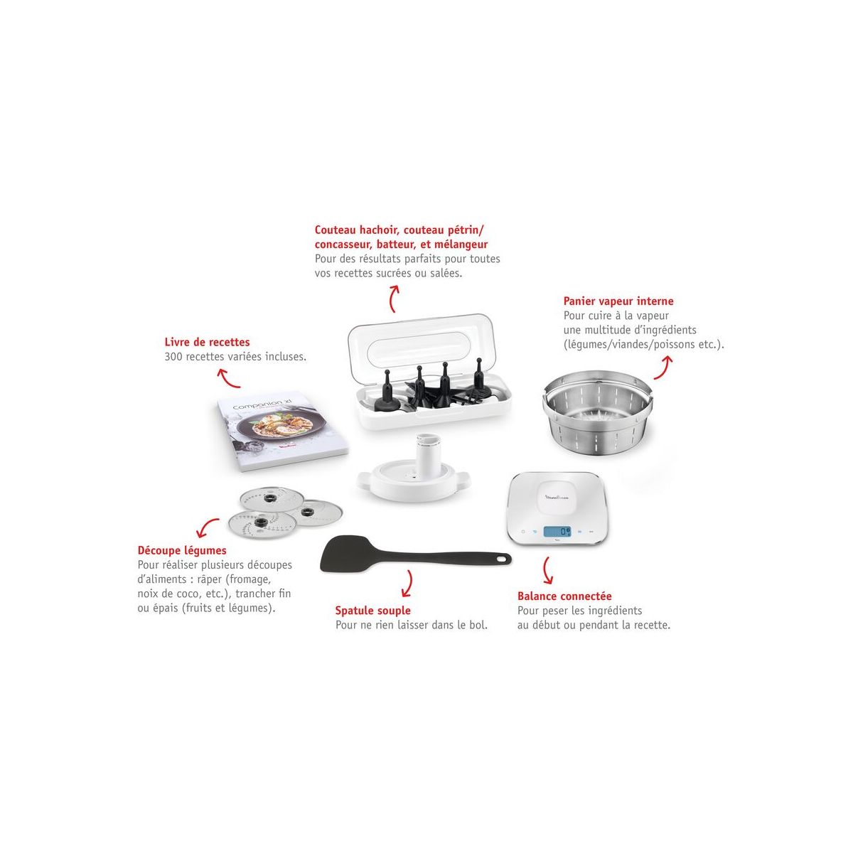 Robot cuiseur I Companion Touch XL HF938E00 blanc, MOULINEX