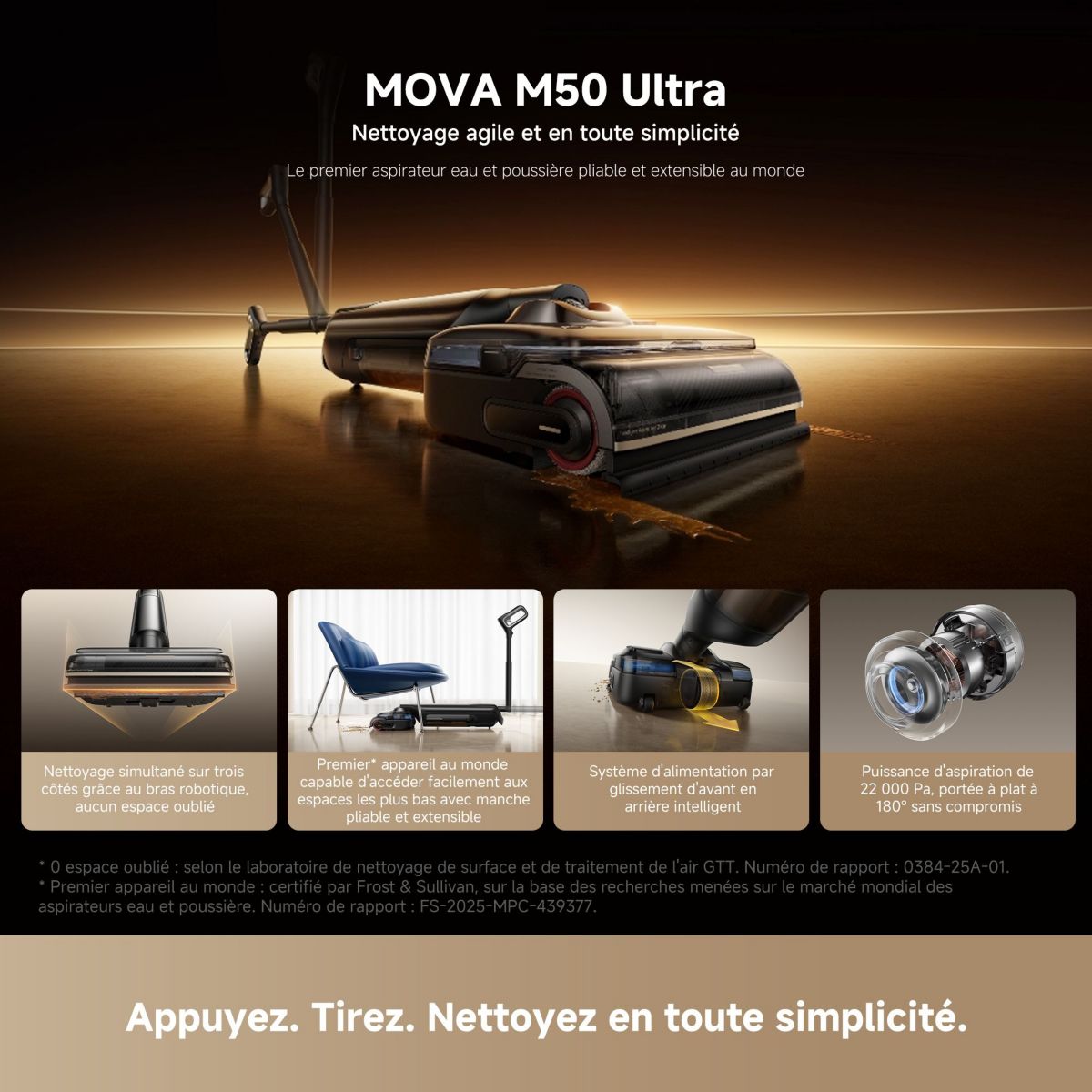 Aspirateur laveur M50 Ultra couleur unique, MOVA