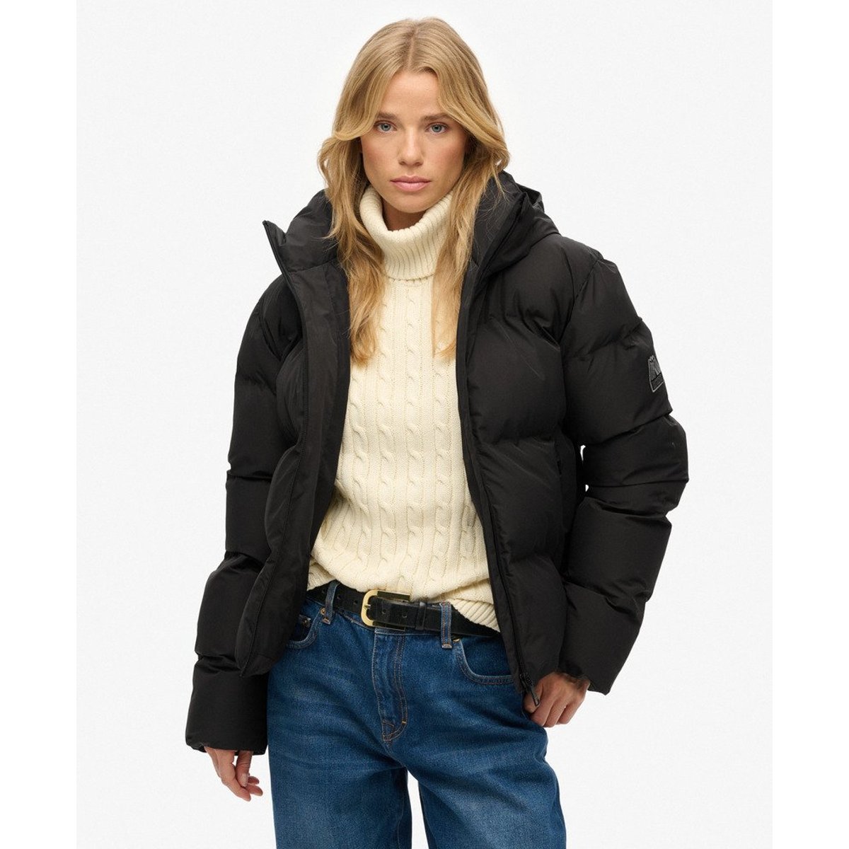 Doudoune droite City noir, SUPERDRY