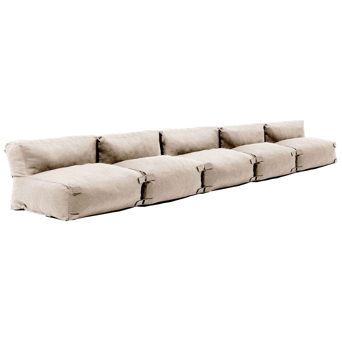 Salon de jardin modulable 5 chauffeuses, MIXI beige, OVIALA