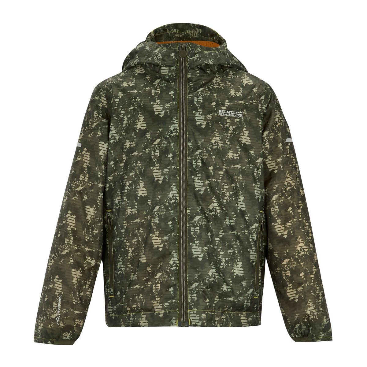 Veste imperméable motif/style ligne et camouflage LEVER sauge clair, REGATTA