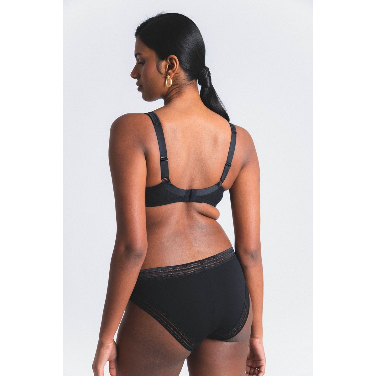 Soutien-gorge triangle grande taille en dentelle MISS LEJABY noir, MAISON LEJABY