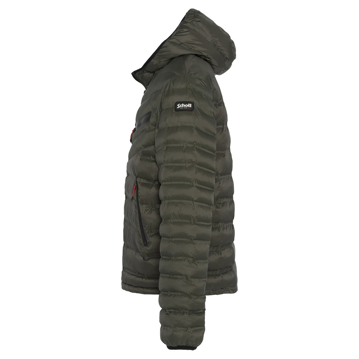 Doudoune légère à capuche kaki, SCHOTT