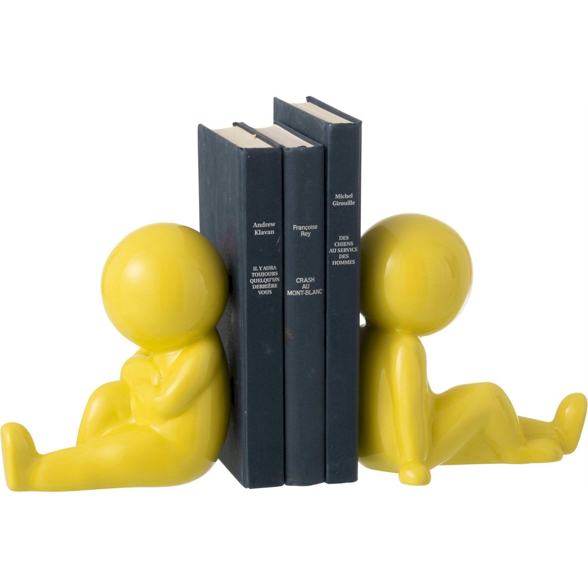Serre-livres personnage en grès, Lot de 2 jaune, RECOLLECTION