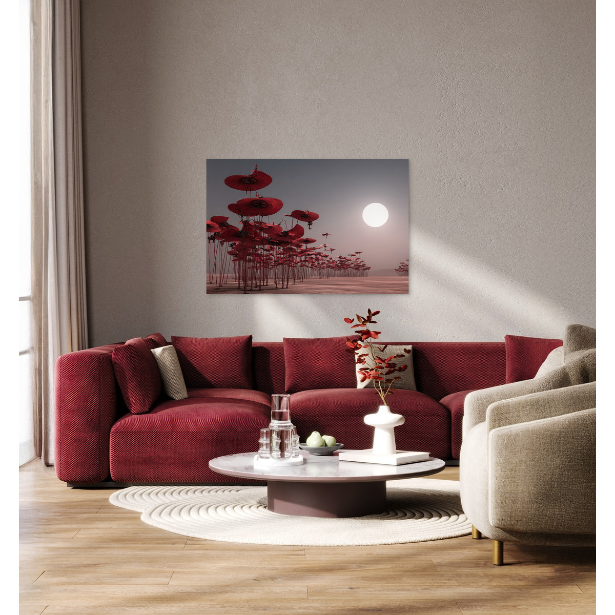 Tableau Sur Toile Douceur Végétale ILLUSION tableaux sur toile-rouge, CEANOTHE