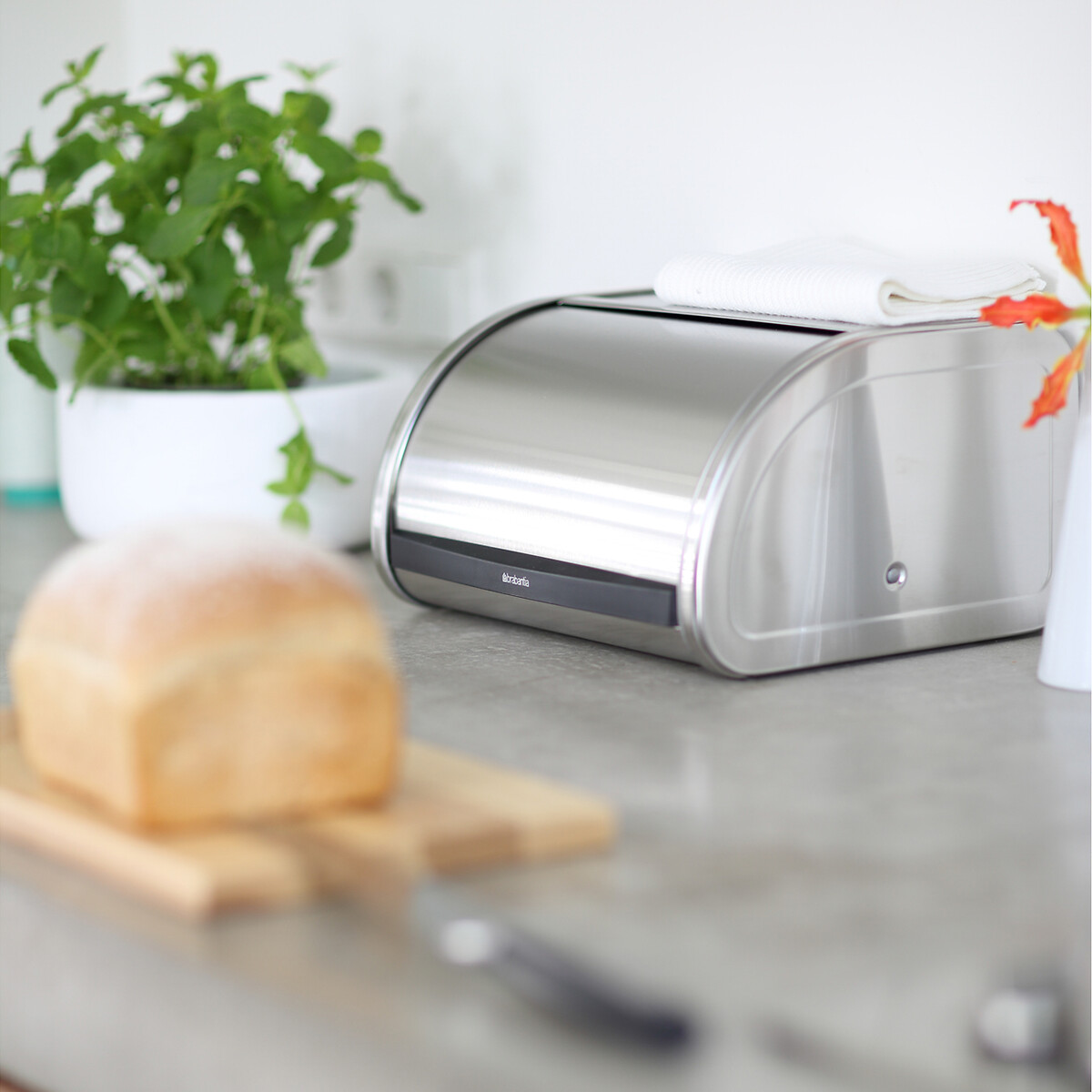 Roll Top Bread Bin steel, BRABANTIA