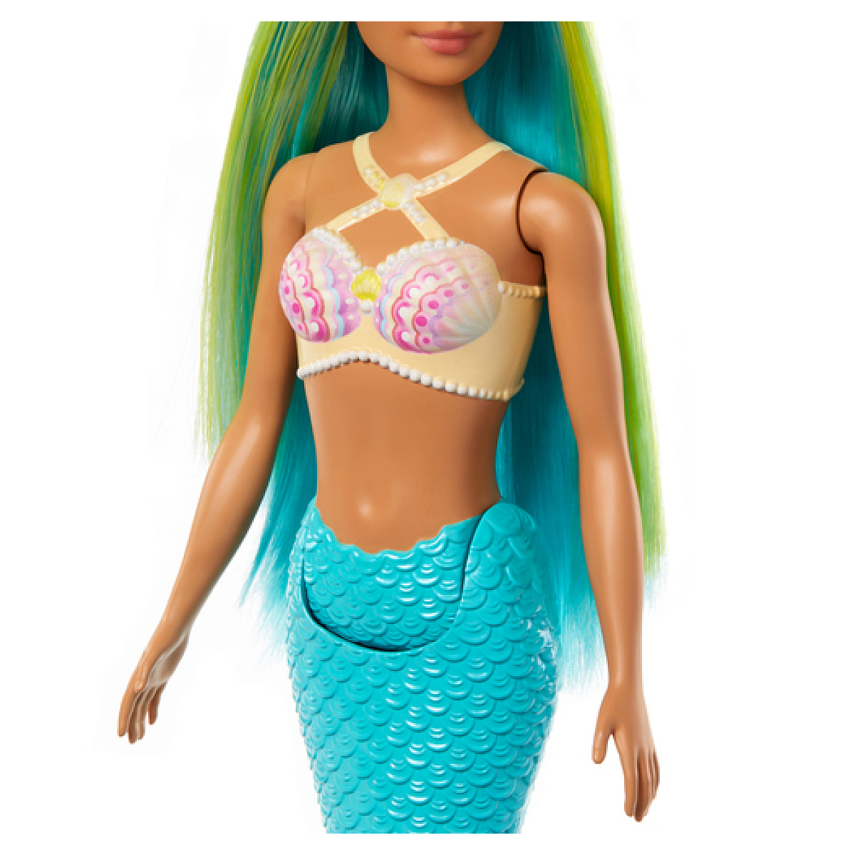 Barbie A Touch of Magic  Poupée Sirene bleue beige, MATTEL