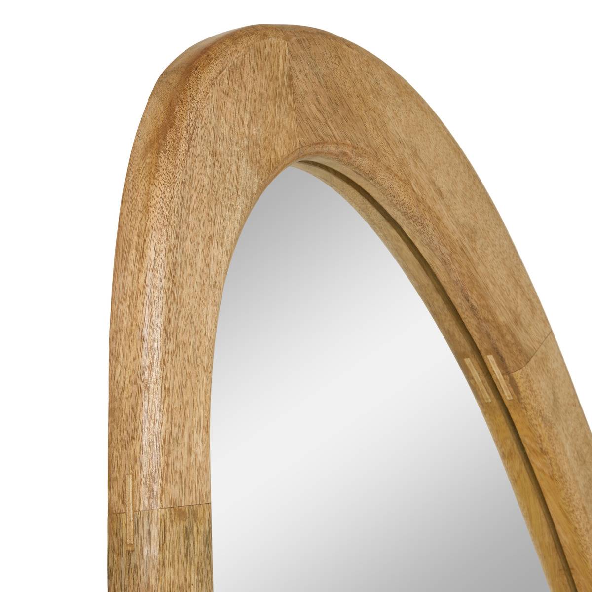 Miroir sur pied oblong en manguier STAN marron, ATMOSPHERA