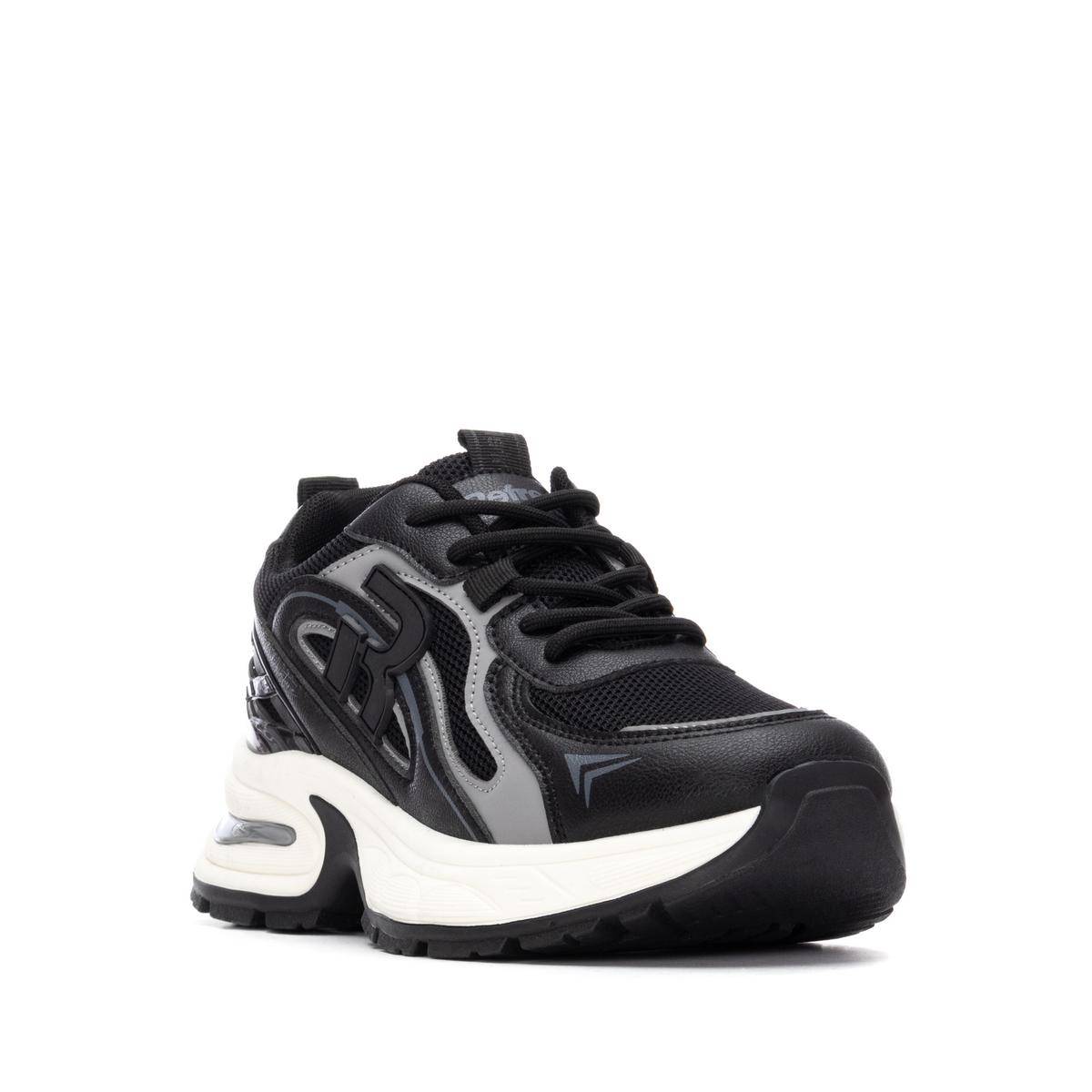 Baskets Plaine Lacets noir, REFRESH