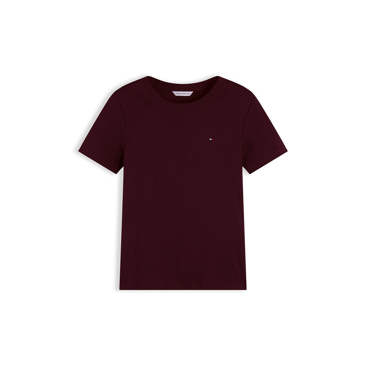 T-shirt col rond manches courtes burgundy, TOMMY HILFIGER