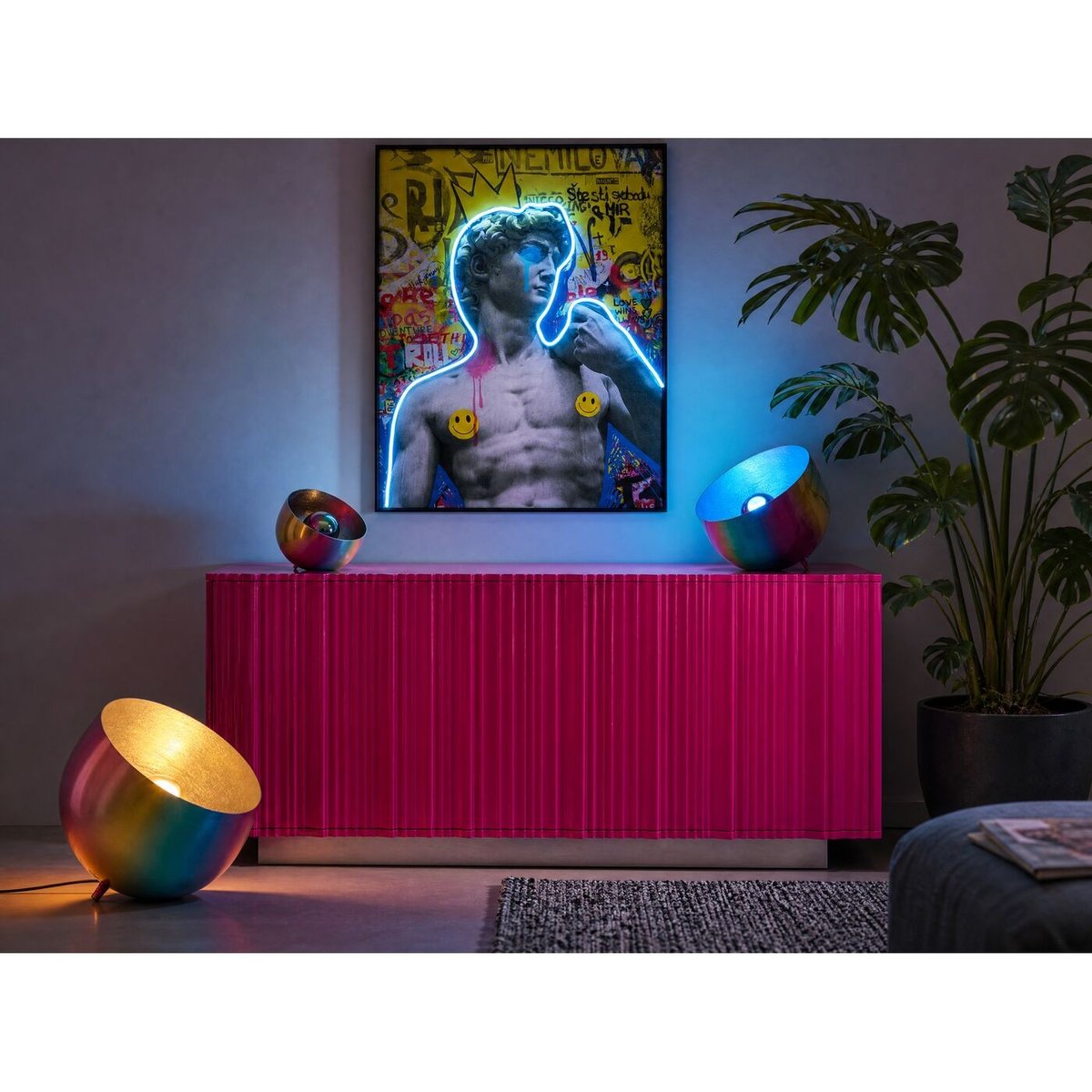 Lampe ronde en acier, RAINBOW multicolore, KARE DESIGN