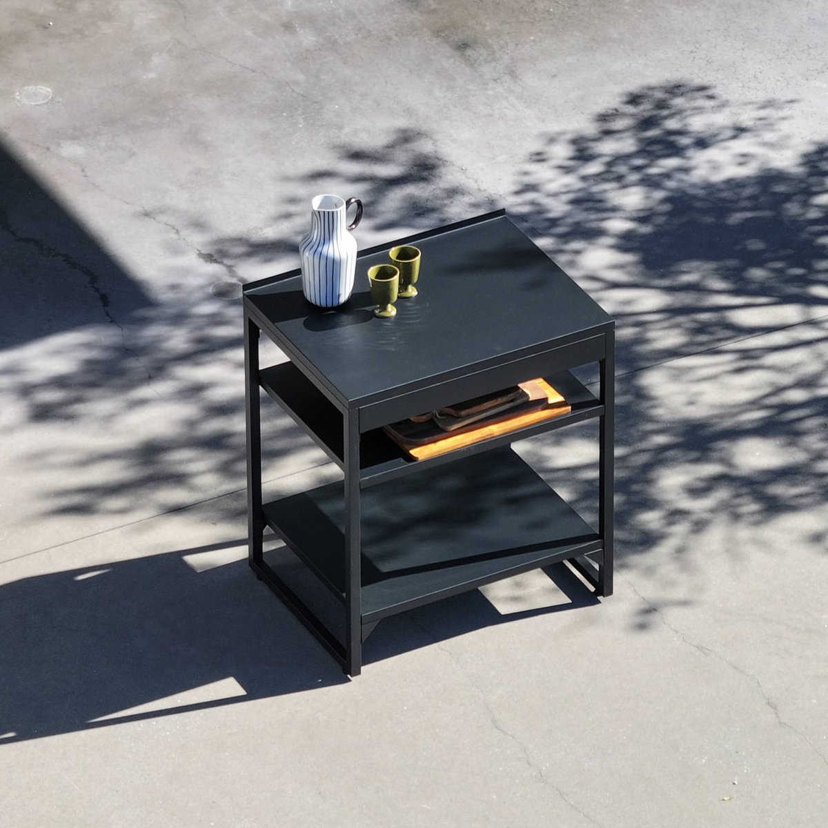 Module de cuisine extérieure acier 2 étagères L80cm KEA noir, SWEEEK