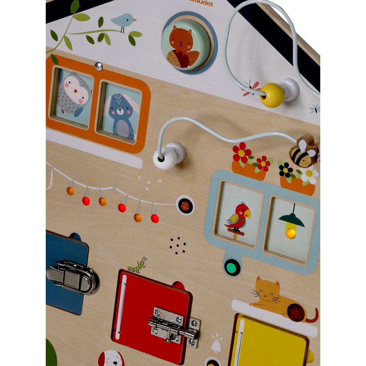 Planche d'activités sons et lumières en bois FSC® bois, VERTBAUDET