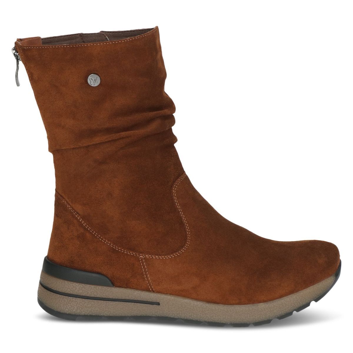 Bottine en cuir marron taupe clair, CAPRICE