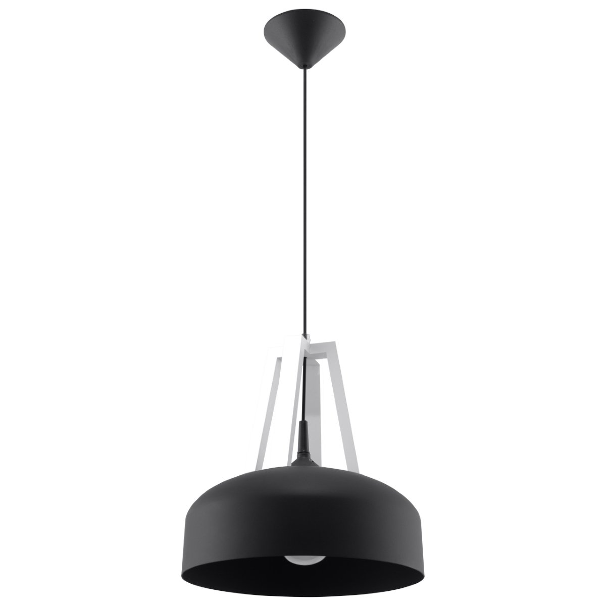 Suspension Noir/Blanc E27 1 Casco noir, EDEN
