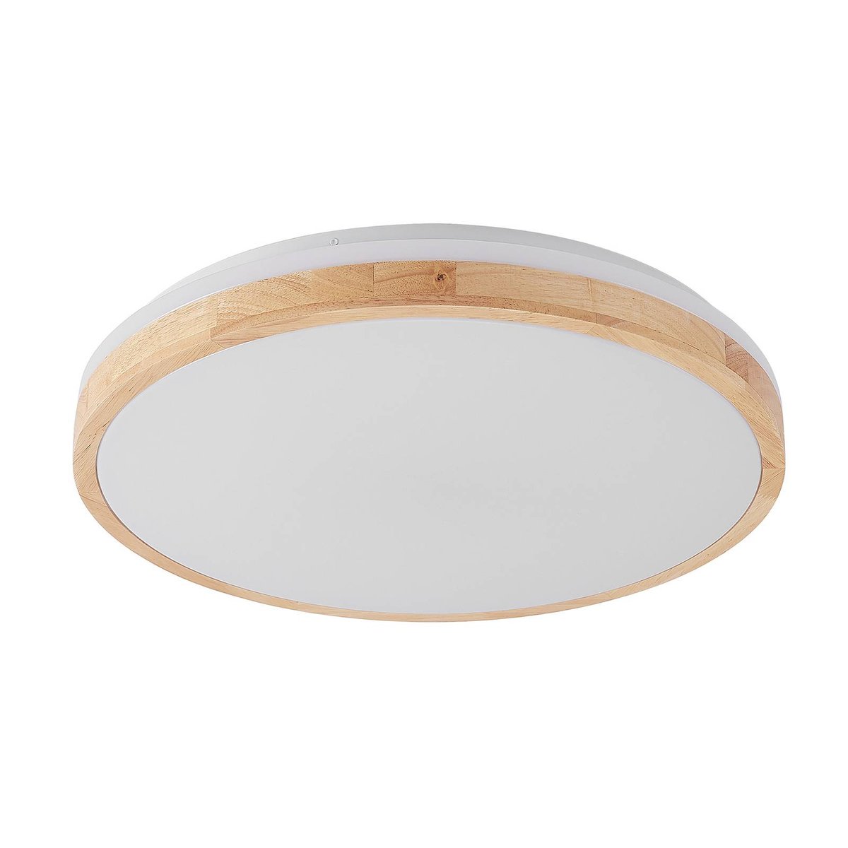 Plafonnier en bois moderneLED, Emiva bois clair, blanc, LINDBY