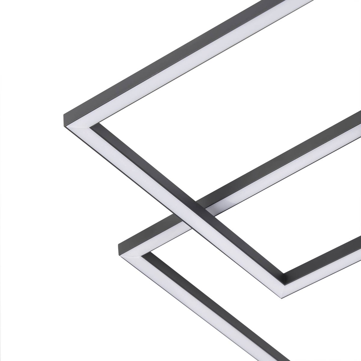 Plafonnier en aluminium moderneLED, Duetto anthracite, LINDBY